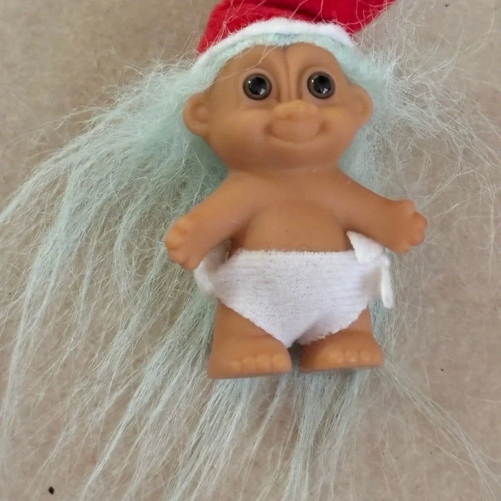 Vintage Russ Berrie Miniature Christmas Angel Santa Trolls